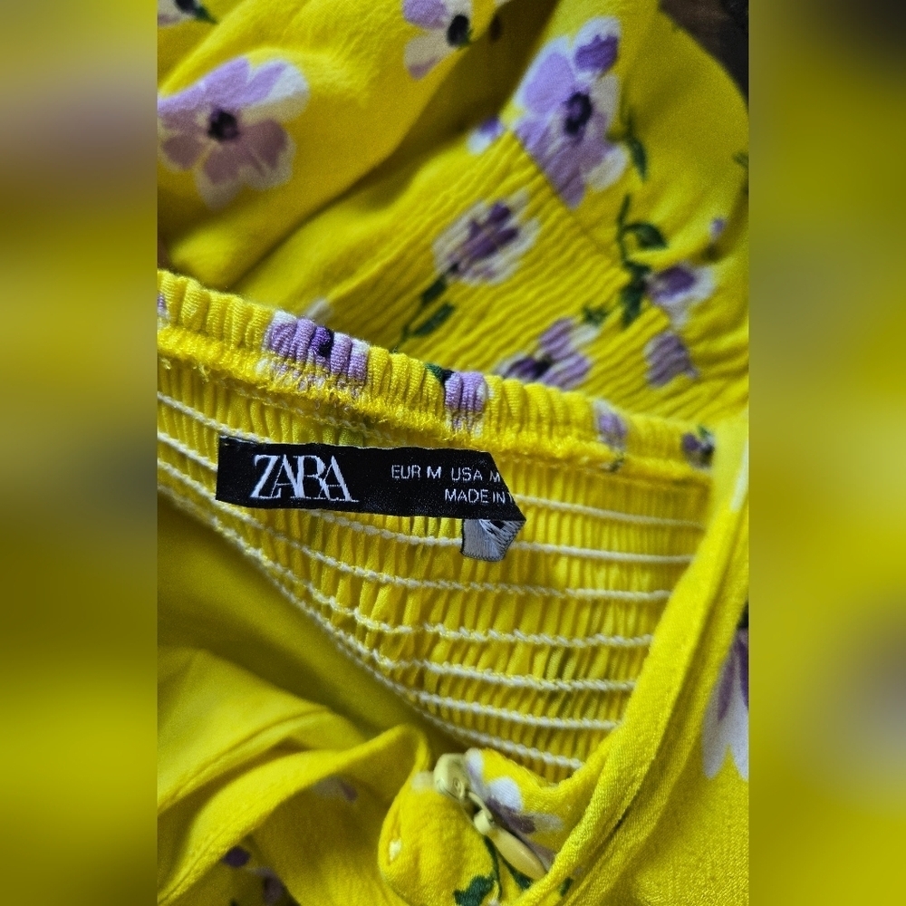 Zara Yellow Floral Maxi Dress - Picture 10 of 12